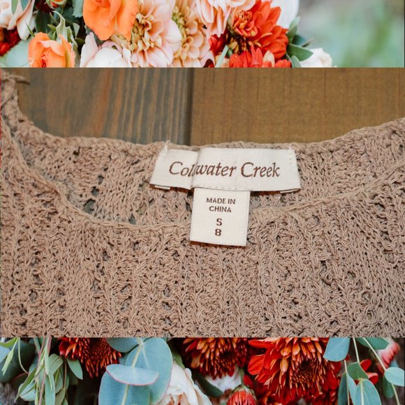 Coldwater Creek Tan Crochet Sweater – Size S - Picture 3 of 3